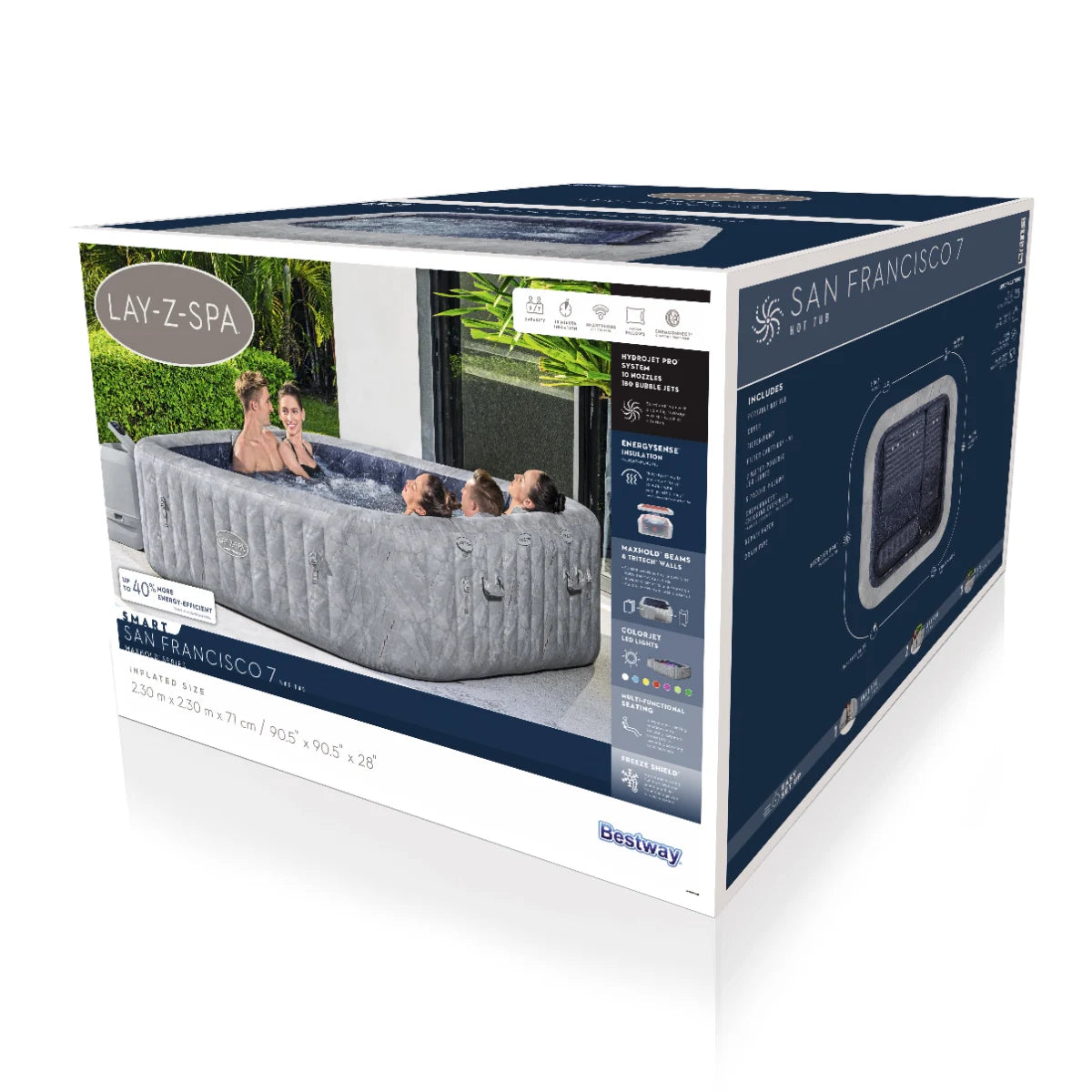 ג'קוזי מתנפח בייתי סן פרנסיסקו (230x230x71 סמ) 6001Q מבית Bestway