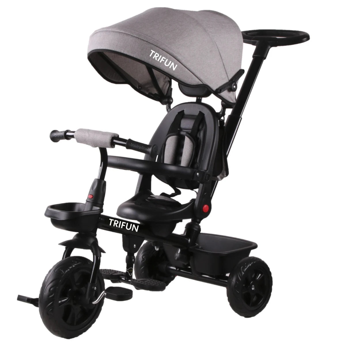 תלת אופן עם מושב דו-כיווני בצבע אפור 3 מצבים ב-1