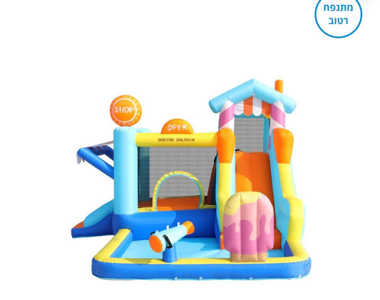 מתקן קפיצה מתנפח ענק עם מגלשות, מים וקפיצות W73072T