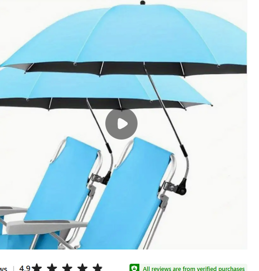 שמשייה חכמה לכיסא ים -ניידת, מתקפלת ומסתובבת ב-360° ☂️😎