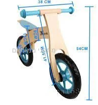 אופני איזון ודחיפה לרכיבה יציבה מעץ לילדים בצבע אדום