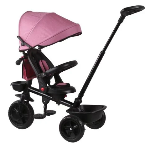 תלת אופן עם מושב דו-כיווני בצבע ורוד 3 ב-1