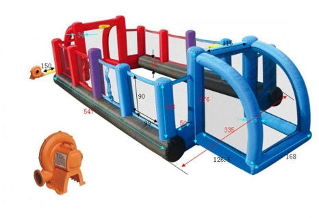 הפי הופ - מתקן מתנפח מגרש כדורגל משולב עם כדורסל כדורעף - HAPPY HOP 9072N