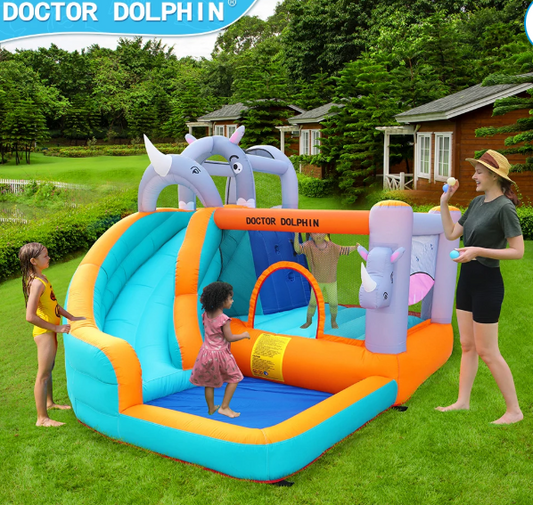 מתקן קפיצה מתנפח הקרנפים | W73009 | המקפצה הרטובה | Doctor Dolphin |