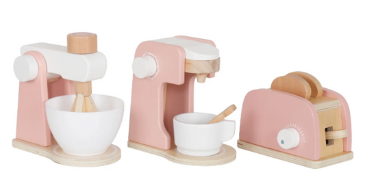 מארז כלי מטבח ורוד מעץ לילדים | מקט W10D861
