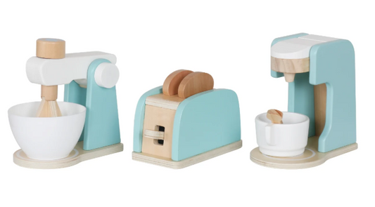 מארז כלי מטבח תכלת מעץ לילדים | מקט W10D862 | בית העץ|