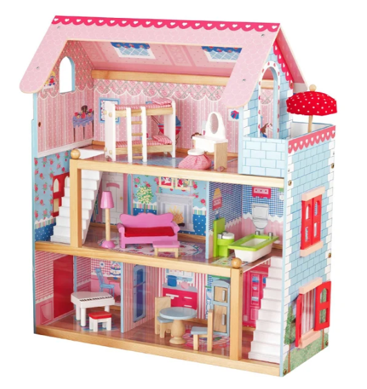 בית בובות נויה מעץ לילדים| מקט W06A100 | בית העץ| שמח עד הבית