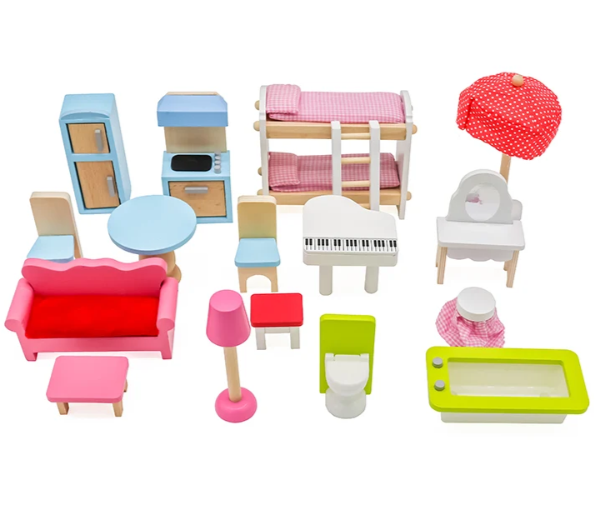 בית בובות נויה מעץ לילדים| מקט W06A100 | בית העץ| שמח עד הבית