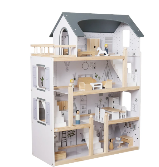 בית בובות ליה מעץ לילדים| מקט W06A392| בית העץ | שמח עד הבית