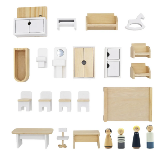 בית בובות ליה מעץ לילדים| מקט W06A392| בית העץ | שמח עד הבית