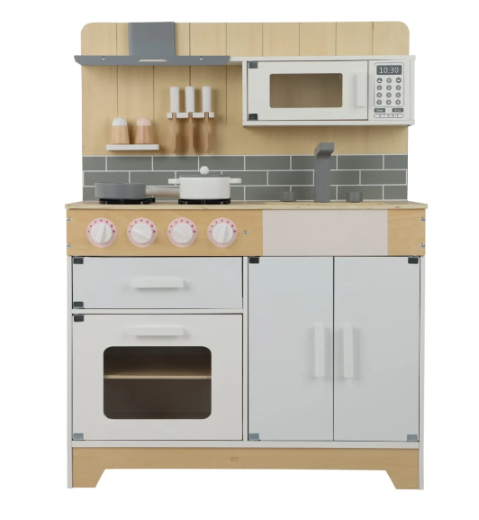 מטבח ולנסיה לבן מעץ לילדים לבן| מקט Valencia2| בית העץ | שמח עד הבית