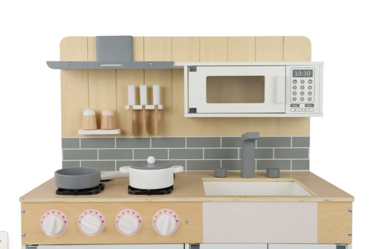 מטבח ולנסיה לבן מעץ לילדים לבן| מקט Valencia2| בית העץ | שמח עד הבית