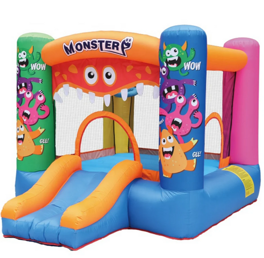 מתקן קפיצה מפלצות מתנפח בינוני 62127 JUMPER מגלשה + משטח קפיצה