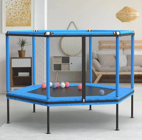טרמפולינת קפיצים לילדים בצורת משושה (160 סמ)