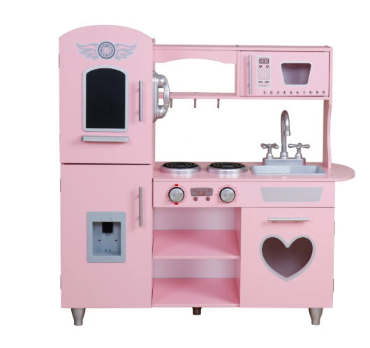 מטבח איילת ורוד מעץ לילדים | מקט W10C566 | בית העץ| שמח עד הבית