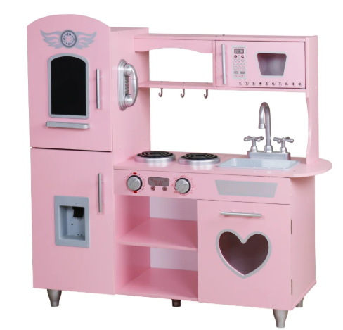 מטבח איילת ורוד מעץ לילדים | מקט W10C566 | בית העץ| שמח עד הבית