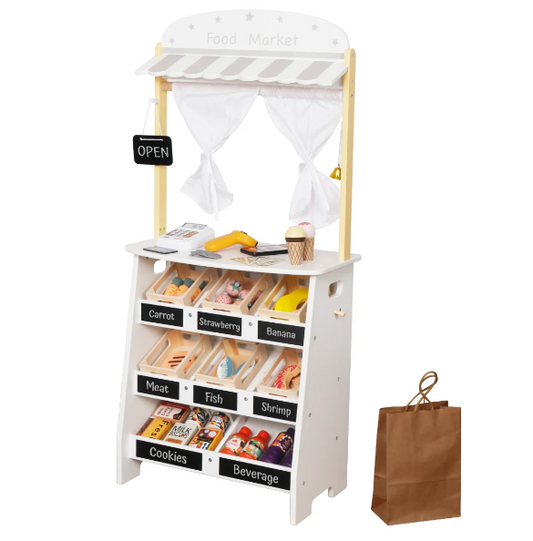 דוכן שוק מעץ לילדים | מק"ט W10A232| בית העץ |שמח עד הבית