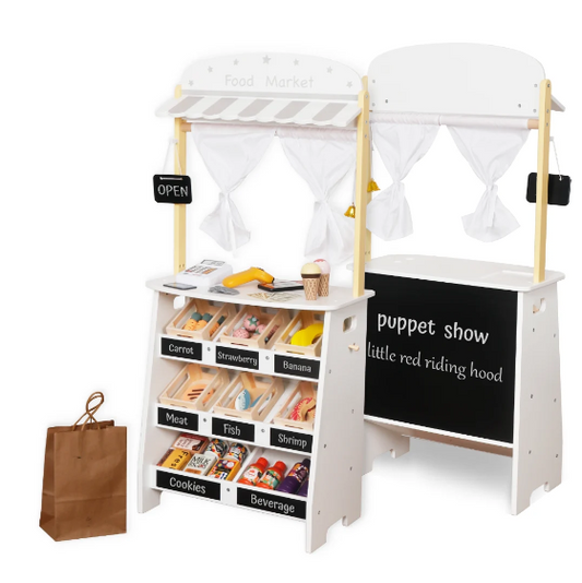 דוכן שוק מעץ לילדים | מק"ט W10A232| בית העץ |שמח עד הבית