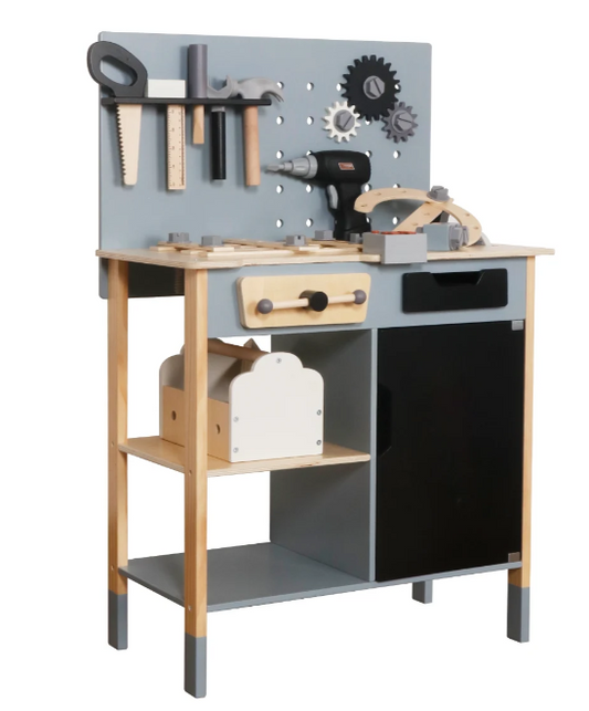 עמדת כלי עבודה איתמר בצבע שחור מעץ לילדים | מקט W03D234B | שמח עד הבית