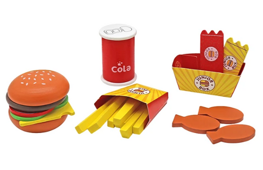 ערכת בורגר מעץ לילדים | מק"ט W10B186|שמח עד הבית