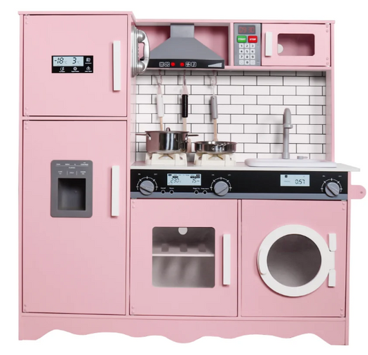 מטבח אלקטרוני אביגיל ורוד מעץ לילדים | מק"ט W10C991B| שמח עד הבית