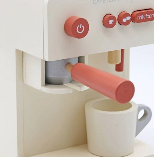 מכונת קפה בז' מעץ לילדים | מק"ט W10D632 | שמח עד הבית