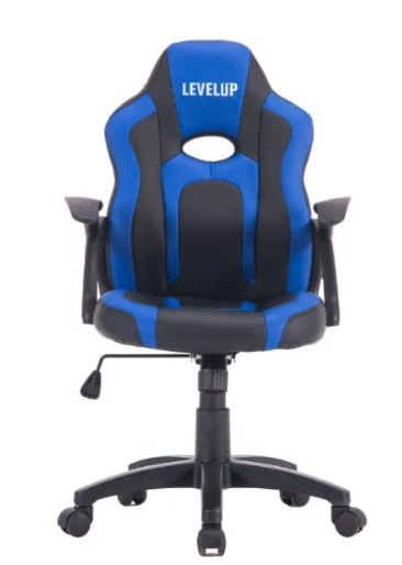 כיסא גיימינג לילדים ארגונומי עם ידיות דגם כריש בצבע שחור וכחול| מקט LEVEL UP SHARK |G512B| שמח עד הבית