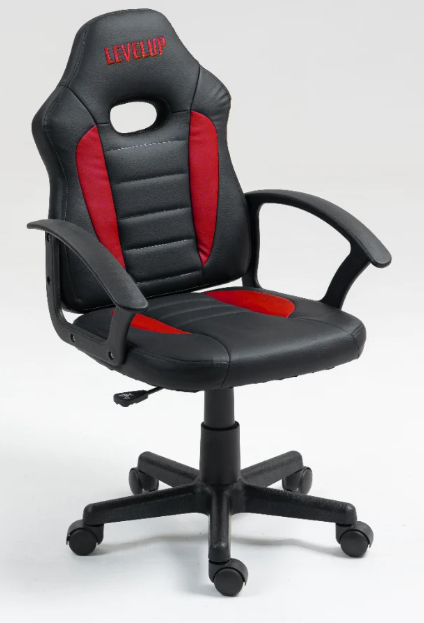 כיסא תלמיד ארגונומי לנוער עם ידיות בצבע שחור ואדום - A301