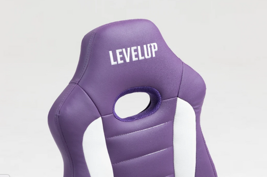 כיסא תלמיד ארגונומי לנוער בצבע סגול ולבן| מקט LEVEL UP | S301-PW1 | שמח עד הבית