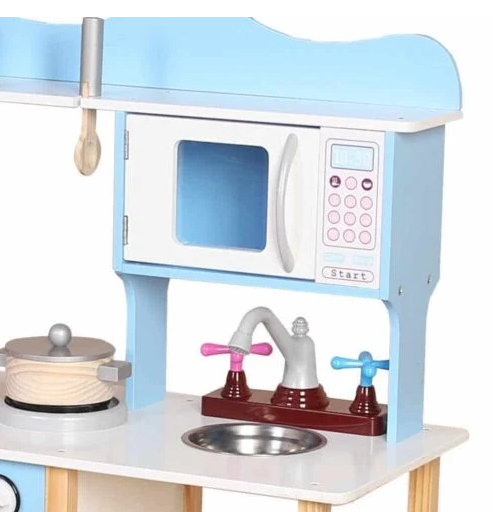 מטבח דוד תכלת מעץ לילדים W10C404D