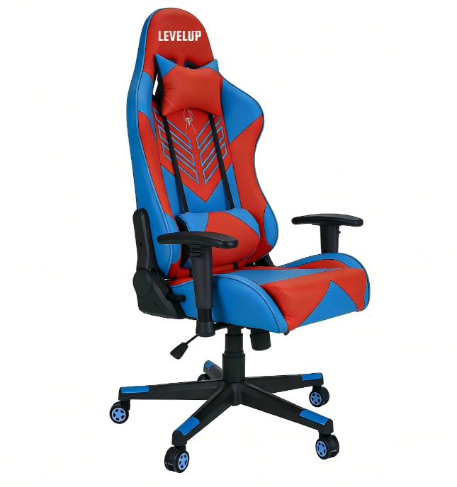 כיסא גיימינג LEVEL UP 7002S אדום כחול - שמח עד הבית