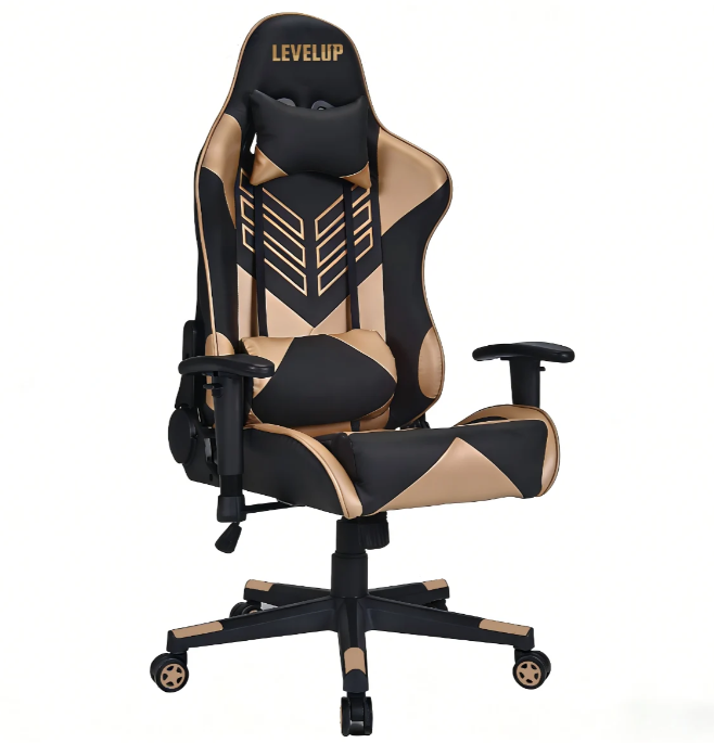 כיסא גיימינג זהב GOLD7002 | Level Up | שמח עד הבית