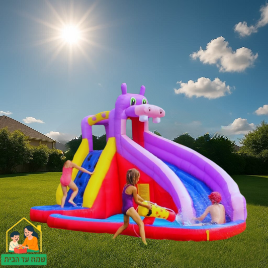 מתקן קפיצה היפופוטם מתנפח עם מים  | 63100 |