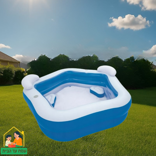 בריכה מחומשת מתנפחת 213X207X69 ס"מ | כולל כריות ישיבה ומשענות ראש | מק"ט 54153 | BESTWAY |