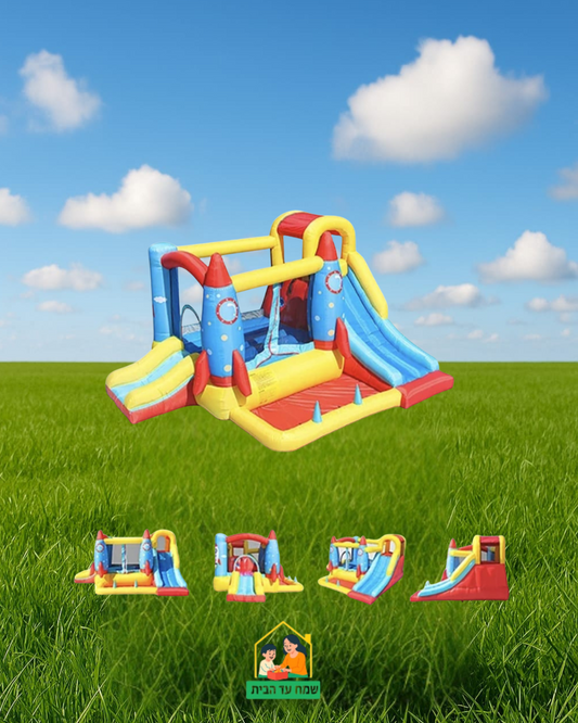 מתקן קפיצה מתנפח בינוני | 62113 | טירת טילים | DOCTOR DOLPHIN | משטח קפיצה+ מגלשה+ קיר טיפוס