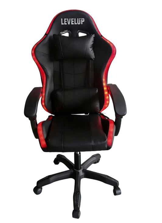 כיסא גיימינג LEVEL UP שחור עם תאורת RGB - שמח עד הבית