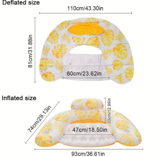 מושב מתנפח לבריכה בעיצוב טרופי -ישיבה נוחה, סטייל מטורף! 🌞🌴