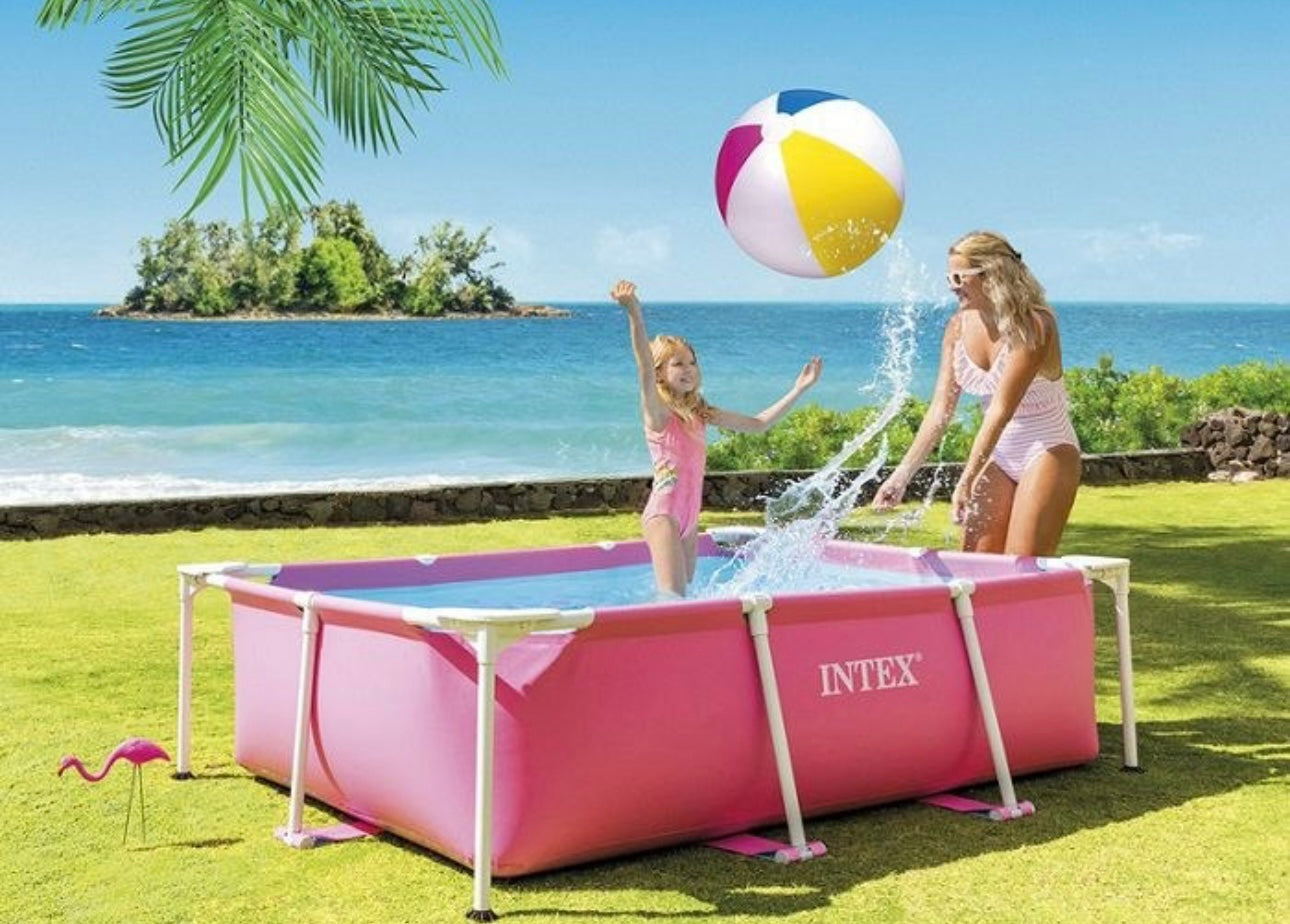 בריכת עמודים מלבנית ורודה בריכה בלבד | 220X150X60 ס"מ