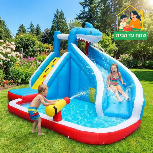 מתקן מתנפח פארק מים הכריש הענק - JUMPER ISRAEL - שמח עד הבית