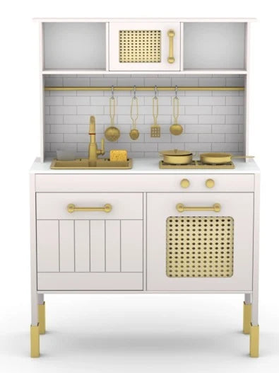 מטבח לילדים מעץ אגם אלקטרוני בצבע לבן W10C1042C | שמח עד הבית