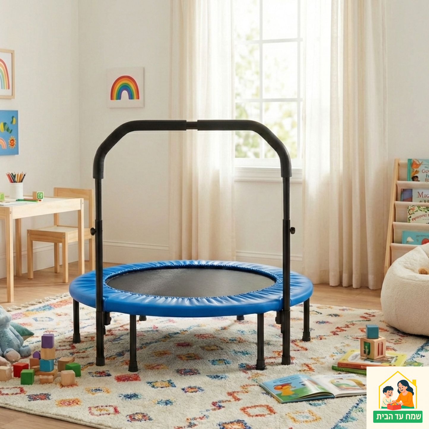 טרמפולינה עם ידית U בקוטר 40 אינץ בצבע כחול (101 סמ) TH101