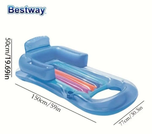 מזרן בריכה מתנפח עם משענת וידיות -להתרווח בסטייל של Bestway! 🌞🌊