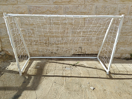 זוג שערי כדורגל ברזל 150X100 ס"מ עם רשתות לילדים ולנוער - שמח עד הבית (תמונה 2)