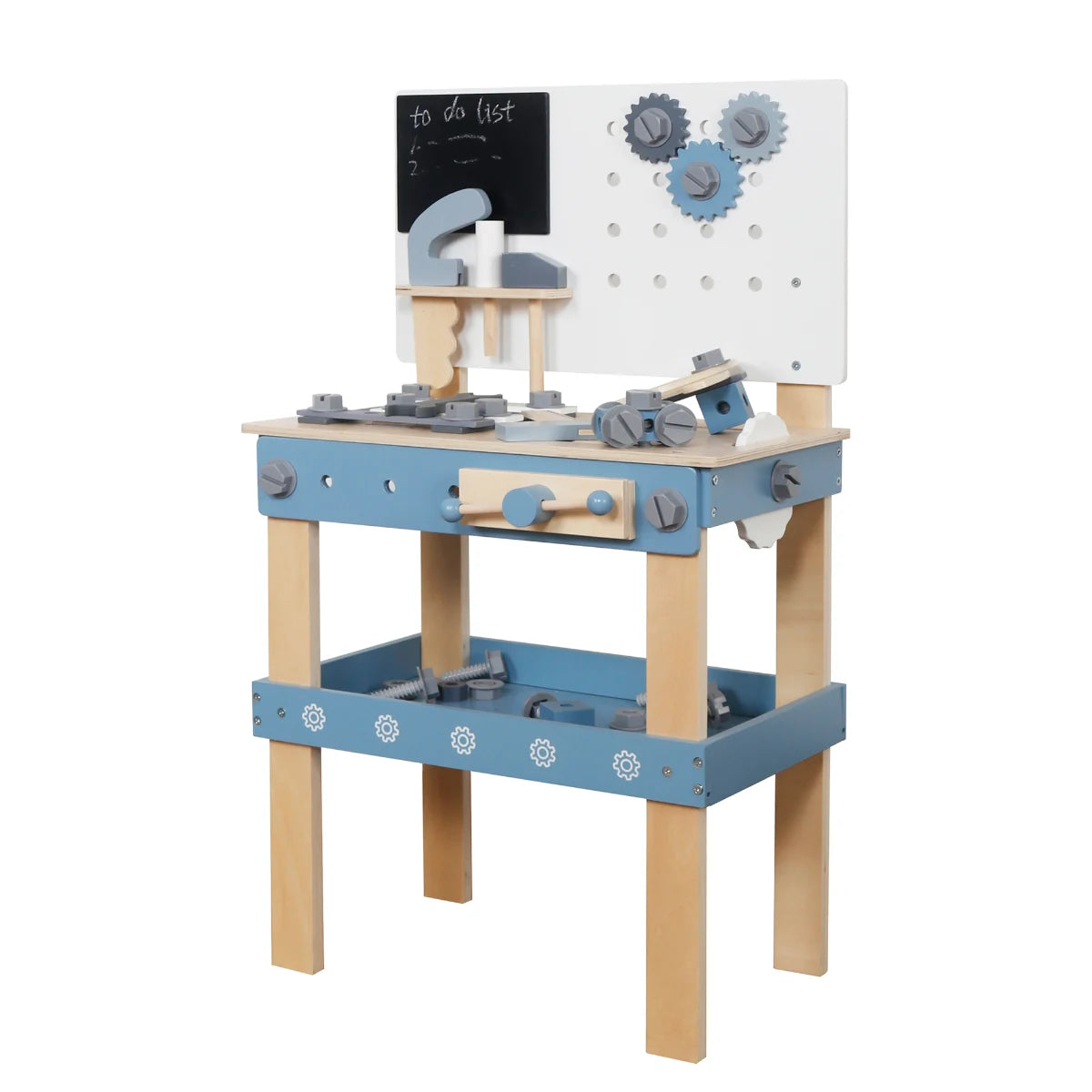 שולחן כלי עבודה רון בצבע כחול מעץ לילדים W03D242C