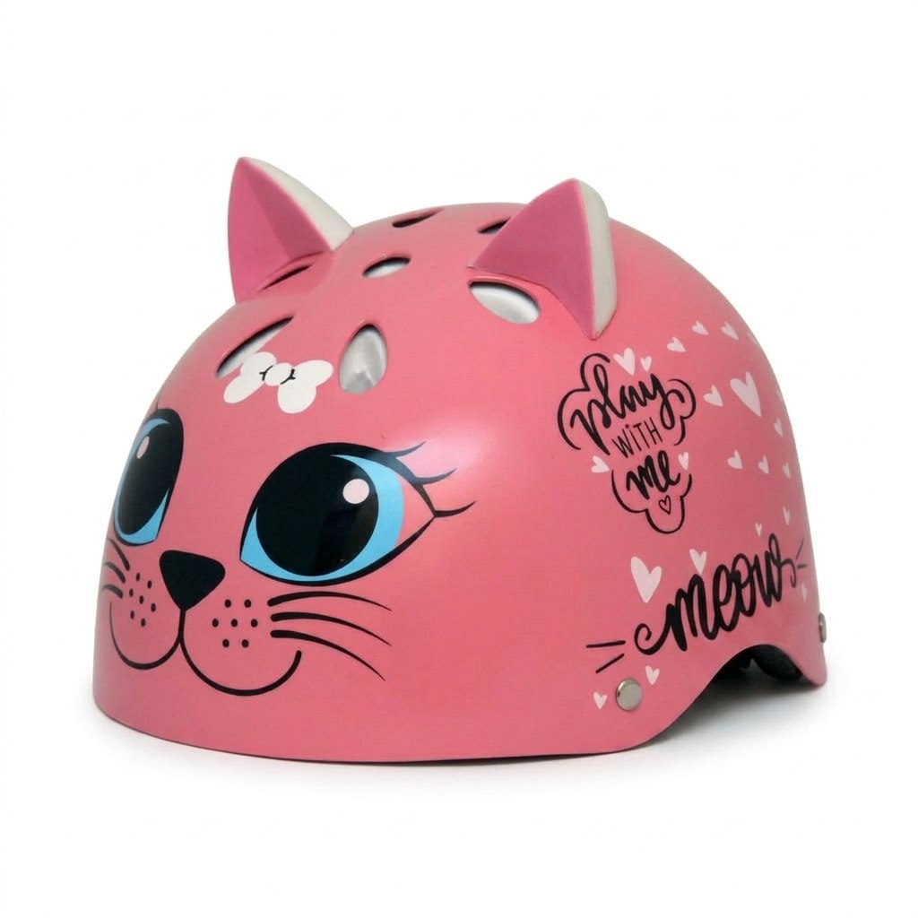 קסדה לילדים Kitty Cat ורוד מבריק SMALL 80106