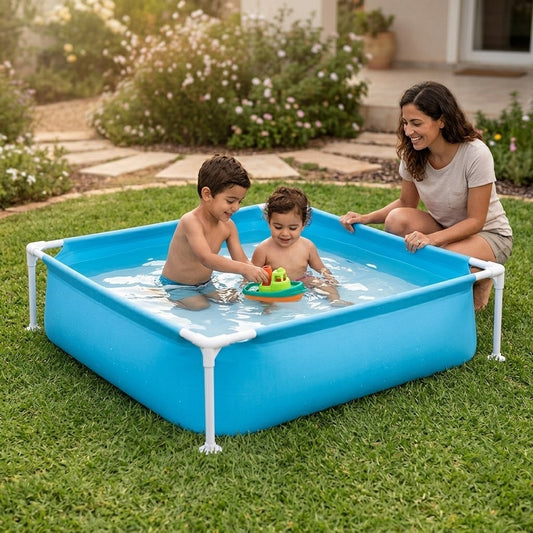 בריכת עמודים ריבועית לילדים ללא אביזרים (122X122X30.5) 56127 מבית BESTWAY