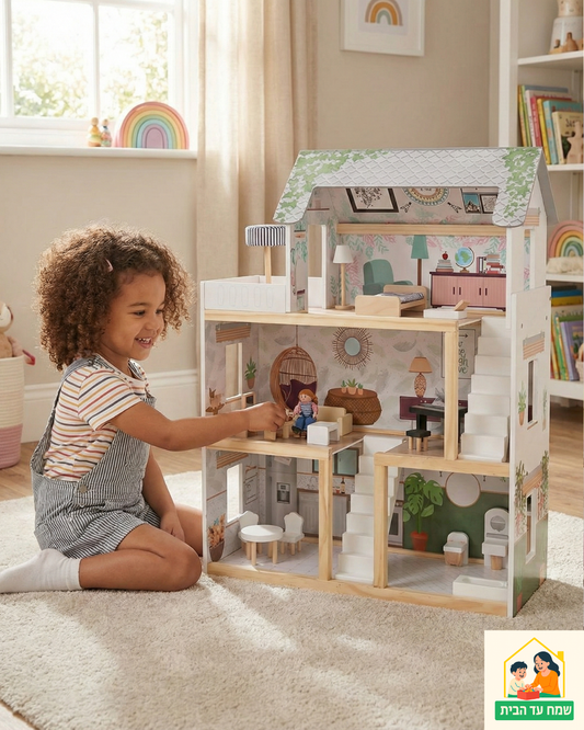 בית בובות גליה מעץ לילדים W06A413C