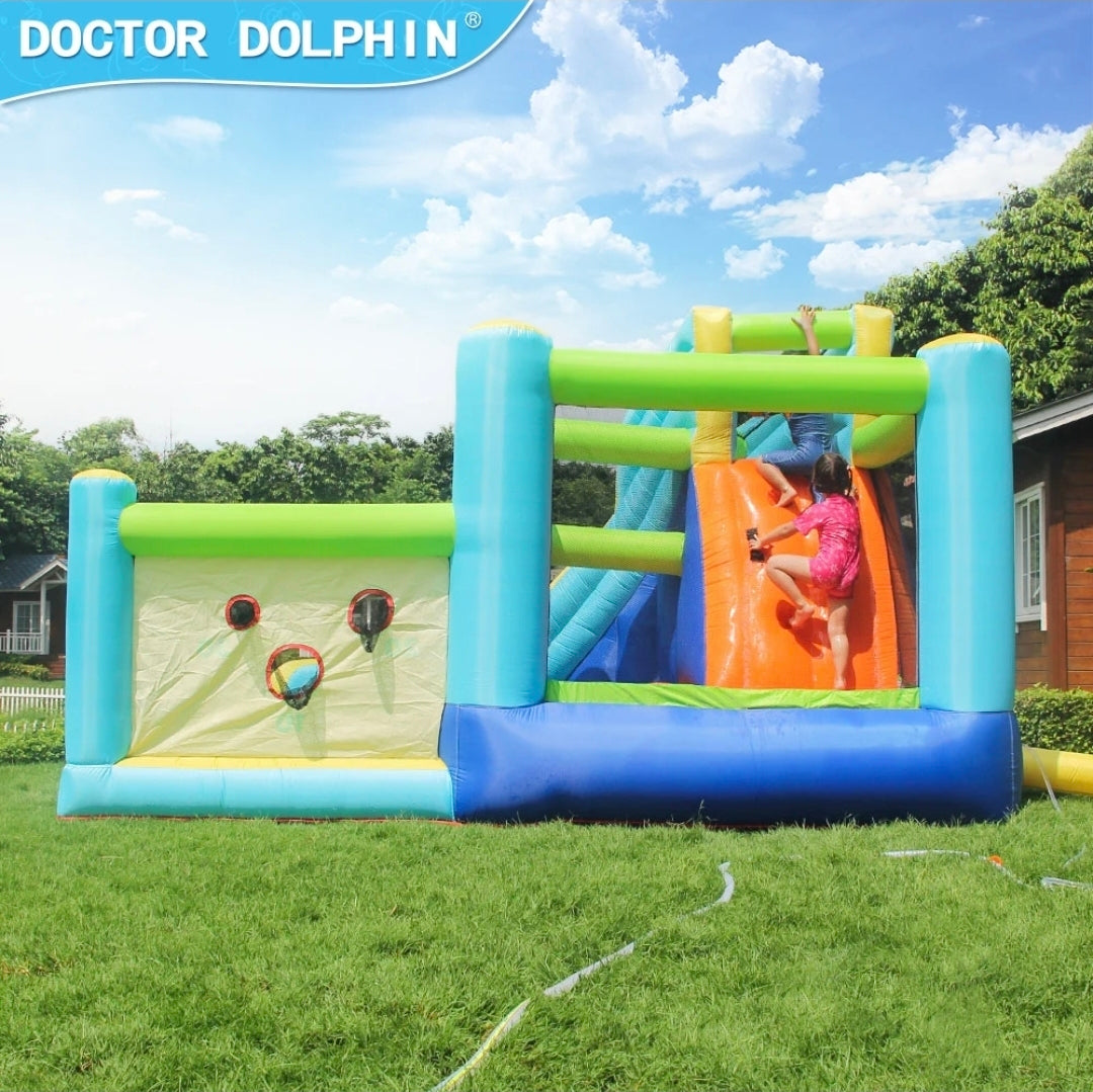 מתקן מתנפח מים עם שיכשוכית ומגלשה - Doctor Dolphin W73003