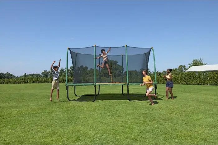 טרמפולינה מלבנית עם רשת בטיחות פנימית וסולם, 457X274 ס"מ - שמח עד הבית (תמונה 3)