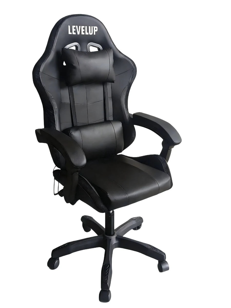 כיסא גיימינג LEVEL UP שחור עם תאורת RGB - שמח עד הבית